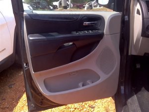 2012-2016 Dodge Grand Caravan Black Door Interior Trim Panel with Power Windows and Locks - Front, Left (Driver) (Used OEM)
