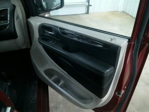 2011-2020 Dodge Grand Caravan Black Door Interior Trim Panel with Power Windows and Locks - Front, Right (Passenger) (Used OEM)
