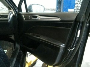 2017-2020 Ford Fusion Black Door Interior Trim Panel with Power Windows and Locks - Front, Right (Passenger) (Used OEM)