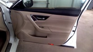 2013-2018 Nissan Altima Tan Door Interior Trim Panel - Front, Right (Passenger) (Used OEM)