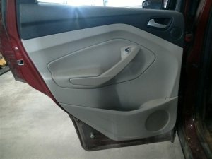 2013-2019 Ford Escape Gray Door Interior Trim Panel with Power Windows and Locks - Rear, Left (Driver) (Used OEM)