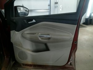 2013-2018 Ford C-Max Gray Door Interior Trim Panel with Power Windows and Locks - Front, Right (Passenger) (Used OEM)
