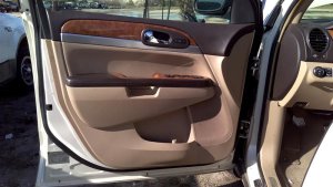 2007-2012 GMC Acadia Beige Door Interior Trim Panel with Power Windows and Locks - Front, Left (Driver) (Used OEM)
