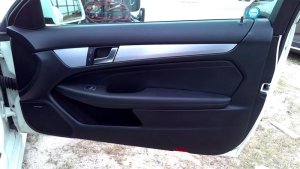 2008-2014 Mercedes-Benz C300 Black Door Interior Trim Panel with Power Windows and Locks - Front, Right (Passenger) (Used OEM)