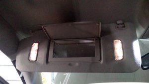 2015-2019 GMC Sierra 2500 HD Gray Sun Visor with Illuminated Vanity Mirror - Left (Driver) (Used OEM)