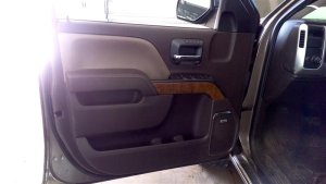 2015-2019 GMC Sierra 2500 HD Tan Door Interior Trim Panel with Power Windows and Power Locks - Front (Used OEM)