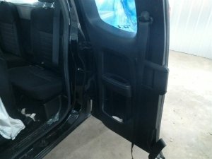 2019-2023 Ford Ranger Black Door Interior Trim Panel with Power Windows and Locks - Rear, Left (Driver) (Used OEM)