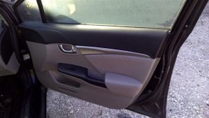 2012-2015 Honda Civic Gray Door Interior Trim Panel with Power Windows and Locks - Front, Right (Passenger) (Used OEM)