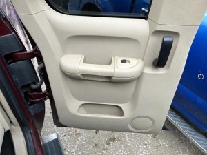 2007-2014 GMC Sierra 2500 HD Tan Door Interior Trim Panel - Rear, Left (Driver) (Used OEM)