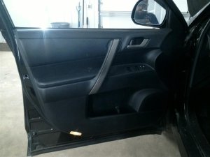 2008-2013 Toyota Highlander Black Door Interior Trim Panel with Power Windows and Locks - Front, Left (Driver) (Used OEM)