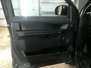 2018-2024 Ford Expedition Black Door Interior Trim Panel with Power Windows and Locks - Front, Left (Driver) (Used OEM)