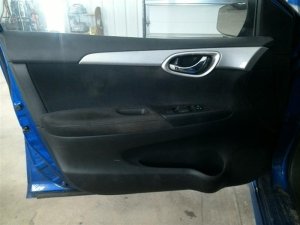 2013-2019 Nissan Sentra Black Door Interior Trim Panel with Power Windows and Locks - Front, Left (Driver) (Used OEM)