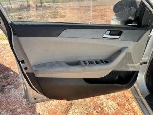 2015-2017 Hyundai Sonata Gray Door Interior Trim Panel with Power Windows and Locks - Front, Left (Driver) (Used OEM)