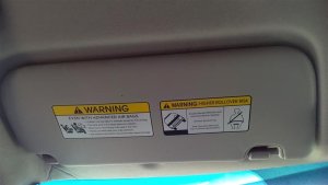 2014-2019 Kia Soul Gray Illuminated Sun Visor - Left (Driver) (Used OEM)