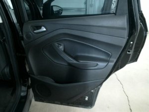 2013-2019 Ford Escape Black Door Interior Trim Panel with Power Windows and Locks - Rear, Right (Passenger) (Used OEM)