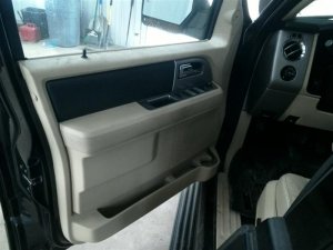 2015-2017 Lincoln Navigator Tan Door Interior Trim Panel with Power Windows and Locks - Front, Left (Driver) (Used OEM)