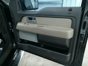 2009-2014 Ford F-150 Tan Door Interior Trim Panel with Power Windows and Locks - Front, Right (Passenger) (Used OEM)