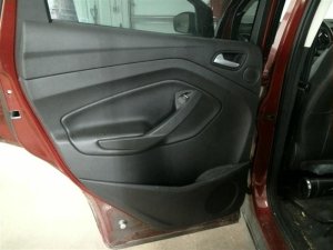 2013-2016 Ford Escape Black Door Interior Trim Panel with Power Windows and Locks - Rear, Left (Driver) (Used OEM)