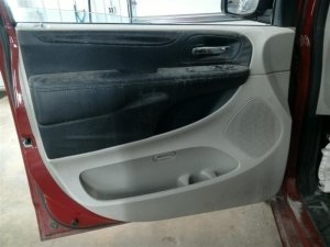 2012-2016 Dodge Grand Caravan Gray Door Interior Trim Panel with Power Windows and Locks - Front, Left (Driver) (Used OEM)