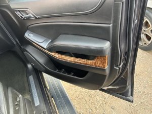 2015-2020 GMC Yukon XL Black Door Interior Trim Panel with Woodgrain - Front, Right (Passenger) (Used OEM)