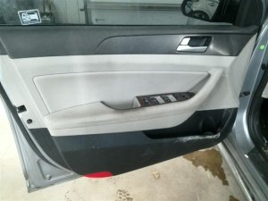 2015-2017 Hyundai Sonata Gray Door Interior Trim Panel with Power Windows and Locks - Front, Left (Driver) (Used OEM)