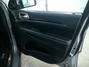 2014-2021 Jeep Grand Cherokee Black Door Interior Trim Panel with Power Windows and Locks - Front, Right (Passenger) (Used OEM)