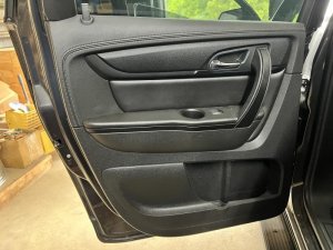 2007-2016 GMC Acadia Black Door Interior Trim Panel - Rear, Left (Driver) (Used OEM)