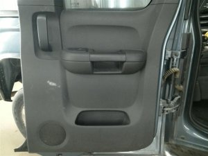 2007-2014 GMC Sierra 2500 HD Black Door Interior Trim Panel with Power Windows and Locks - Rear, Right (Passenger) (Used OEM)