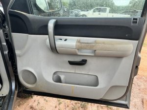 2007-2014 GMC Sierra 2500 HD Tan Door Interior Trim Panel with Power Windows and Locks - Front (Used OEM)