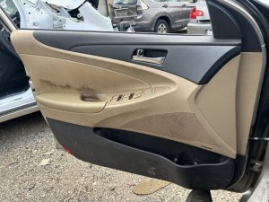 2011-2014 Hyundai Sonata Black Door Interior Trim Panel with Power Windows and Locks - Front, Left (Driver) (Used OEM)