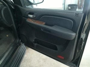 2007-2014 GMC Sierra 2500 HD Black Door Interior Trim Panel with Power Windows and Locks - Front, Right (Passenger) (Used OEM)