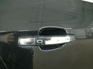 2012-2016 Buick Regal Blue Exterior Door Handle Assembly with Chrome Insert - Front, Right (Passenger) (Used OEM)