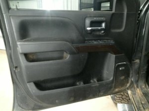 2015-2019 GMC Sierra 2500 HD Black Door Interior Trim Panel with Power Windows and Locks - Front, Left (Driver) (Used OEM)