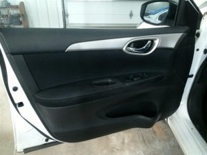 2013-2019 Nissan Sentra Black Door Interior Trim Panel with Power Windows and Locks - Front, Left (Driver) (Used OEM)