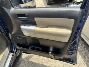 2008-2022 Toyota Sequoia Tan Door Interior Trim Panel - Front, Right (Passenger) (Used OEM)