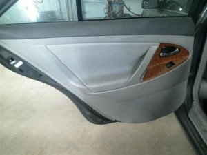 OEM Black Door Interior Trim Panel with Power Windows and Locks for 2007-2011 Toyota - Rear, Left (Driver) (OEM)