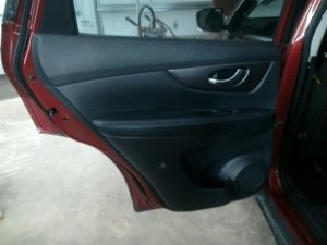 2014-2020 Nissan Rogue Black Door Interior Trim Panel with Power Windows and Locks - Rear, Left (Driver) (Used OEM)