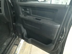 2013-2018 Ram 1500 Black Door Interior Trim Panel with Power Windows and Locks - Front, Right (Passenger) (Used OEM)