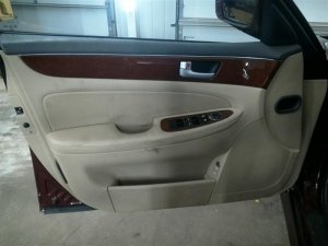 2009-2014 Hyundai Genesis Tan Door Interior Trim Panel - Front, Left (Driver) (Used OEM)
