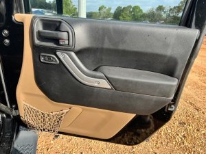 2011-2018 Jeep Wrangler Tan Door Interior Trim Panel with Power Windows and Locks - Front, Right (Passenger) (Used OEM)