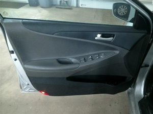 2011-2014 Hyundai Sonata Black Door Interior Trim Panel with Power Windows and Locks - Front, Left (Driver) (Used OEM)