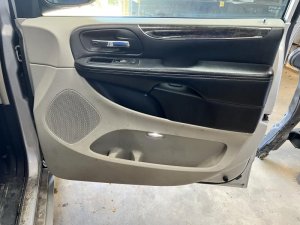 2011-2020 Dodge Grand Caravan Black Door Interior Trim Panel - Front, Right (Passenger) (Used OEM)