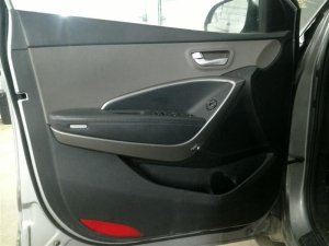 2013-2019 Hyundai Santa Fe Black Door Interior Trim Panel with Power Windows and Locks - Front, Left (Driver) (Used OEM)