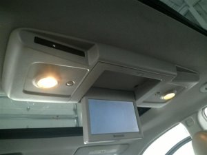 2007-2017 GMC Acadia Beige Roof Mounted Entertainment Display Screen - Rear (Used OEM)