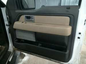 2009-2014 Ford F-150 Tan Door Interior Trim Panel with Power Windows and Locks - Front, Right (Passenger) (Used OEM)