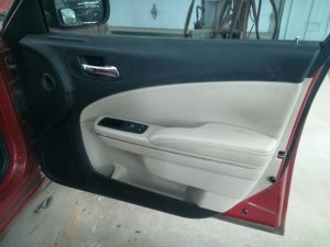 2011-2014 Chrysler 300 Black Door Interior Trim Panel with Power Windows and Locks - Front, Right (Passenger) (Used OEM)
