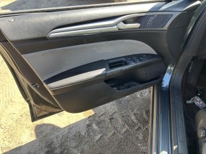 2013-2016 Ford Fusion Gray Door Interior Trim Panel with Power Windows and Locks - Front, Left (Driver) (Used OEM)