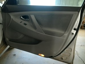 2007-2011 Toyota Camry Gray Door Interior Trim Panel with Power Windows and Locks - Front, Right (Passenger) (Used OEM)