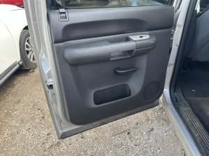 2007-2014 GMC Sierra 2500 HD Black Door Interior Trim Panel - Rear, Left (Driver) (Used OEM)