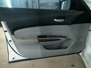 2015-2020 Acura TLX Gray Door Interior Trim Panel with Power Windows and Locks - Front, Left (Driver) (Used OEM)